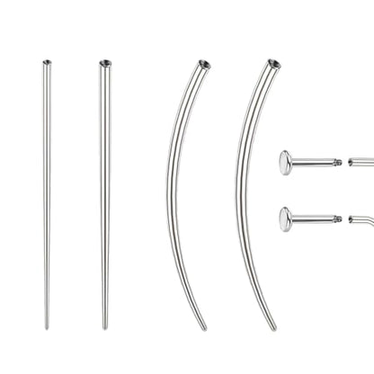 Piercing Taper Ball Grabber Tool Stainless Steel Nose Ear Piercing Kits | Nose Septum Eyebow Helix Conch Tragus Daith Piercing Jewelry Changing Tool,14G 16G 18G 20G Flat Back Earrings Applicator Tool - style: Female Thread Piercing Taper