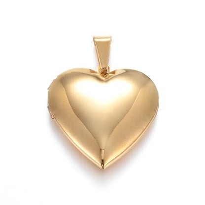 KitBeads 10Pcs Heart Photo Locket Charms 316 Stainless Steel Love Memorial Photo Frame Real 18K Gold Plated Pendants for Jewelry Making Bracelets Earrings Necklace Bulk