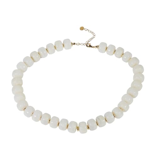 Fuqimanman2020 Resin Chunky Beaded Necklace Minimalistic Modern Statement Necklace for Women - color: C