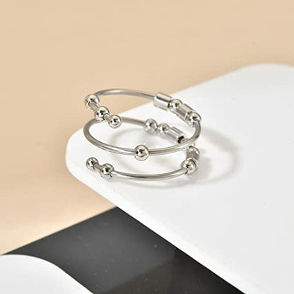 Morse Code Rings for Women, Stainless Steel Spinner Ring Fidget Rings for Anxiety Ring Morse Code Rings Inspirational Gifts Jewelry Women Birthday Graduation Gifts for Best Friends - style: 18 Friend