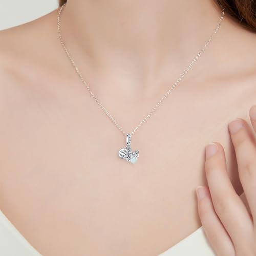 10 Pack Silver Bead Charms Compatible with Charms Bracelet Necklace, Silver Charms for Bracelets for Women, the Pendant Dangle Beads with Cubic Zirconias Are the Perfect Jewelry Gift for Women, Ideal for Christmas, Birthdays, Mother's Day, and Valentine's