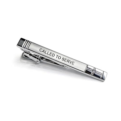 Missionary Tie Clip for Men, Live to Serve Design Tie Bar with Presentation Box for Formal Wear