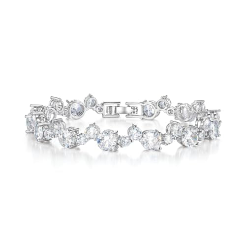 FANZE Gold Plated Cubic Zirconia Tennis Bracelets for Women Dainty Trendy Adjustable Bracelet Jewelry Gift for Ladies Wedding Mother Birthday Anniversary - style: Style 13