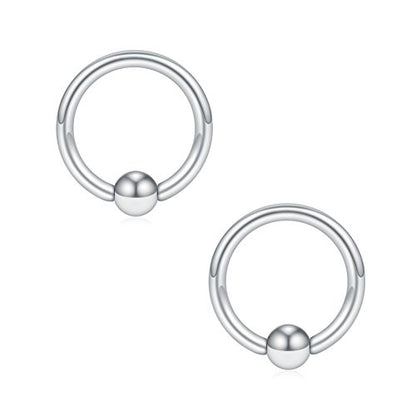 SCERRING 16G Captive Bead Piercing Ring Stainless Steel Nose Septum Tragus Helix Nipple Lip Eyebrow Hoop Rings 12PCS - style: 12PCS - 8mm Mix Color