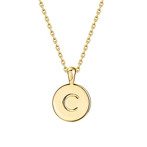 PAVOI Initial Necklace for Women, 14K Gold Plated Alphabet Letter Pendant | Letter Necklace for Women, Name Necklace, Necklace with Initials - style: - C