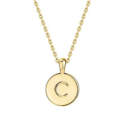 PAVOI Initial Necklace for Women, 14K Gold Plated Alphabet Letter Pendant | Letter Necklace for Women, Name Necklace, Necklace with Initials - style: - C