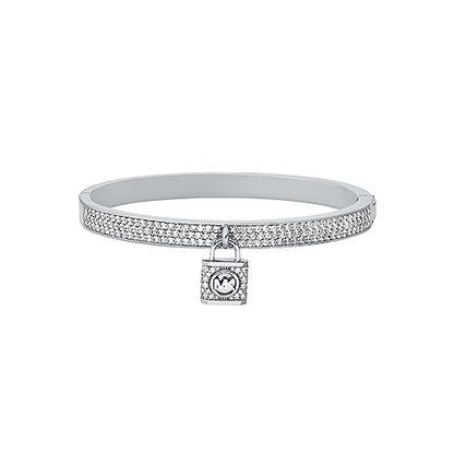 Michael Kors Silver-Tone Bracelet for Women; Bracelets; Jewelry for Women - color: Pavé Pendant Bangle