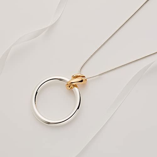 CLASSYZINT Long Silver Necklace For Women, Rope Chain Snake Chain With Pendant Necklace | Sweater Necklace | Teacher Gifts | Silver Pendants Necklace - color: Silver