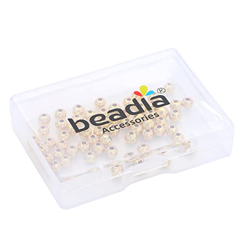 14K Gold Plated Round Spacer Beads 5mm 60pcs for Jewelry Making Findings Non Tarnish - color: 14K Gold, size: 5mm
