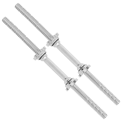 Yes4All Threaded Dumbbell Handles, Adjustable Dumbbell Bar Pair, 14/16/18/24-Inch Sizes, Fits 1" or 1.15" Plates, Non-Slip Grip, Secure Star-Lock Collars - color: 24" - Chrome - Silver