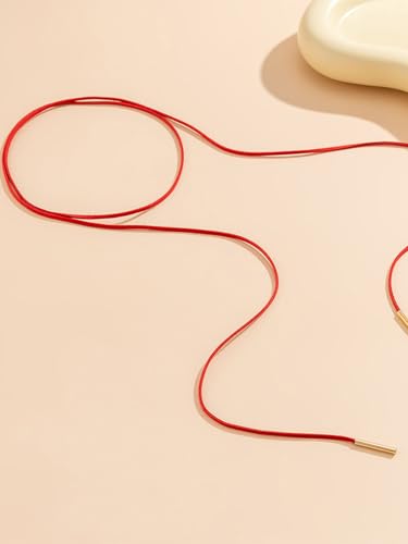 Bravace Bow Chocker Necklace for Women with Adjustable Layered Velvet Lace Collar Sexy Long Wrap Rope Gothic Choker for Party Cosplay or Daily Wear Jewelry Gift - color: Red