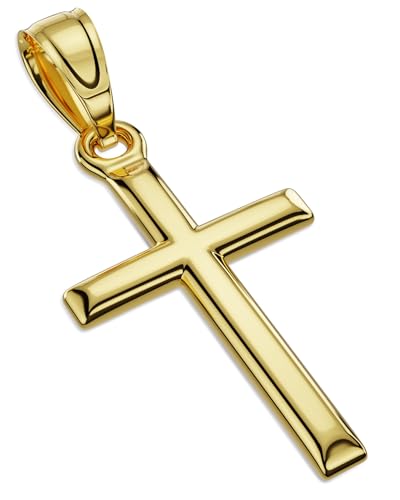 Exquisite Cross Necklace for Men and Women, Silver/Gold/Black Cross Chain with Top-grade 316L Stainless Steel Cross Pendant, 18-24 Inch Box/Byzantine Chains - color: Luxury Gold, size: 0 Inch=No Chains, style: Only Medium Pendant