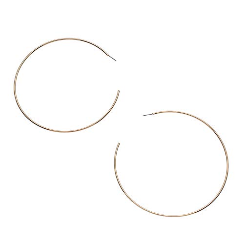 BETHYNAS 110 120mm Gold Large Basketball Hoop Earrings for Women Big Thin Hoop Fashion Round Circle Huggie Minimalist Earrings - color: 120mm