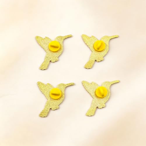2/4/5/20pcs Funny Enamel Pins Bulk - Aesthetic Hard Enamel Lapel Pins Set, Art Brooches for Backpacks, Jackets, Hats, Bags, Lanyards, Cute Animal Pins for Adults, Kids, Women, Men - style: 4pcs Hummingbird