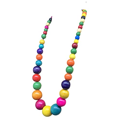Fuqimanman2020 Chunky Large Simulated Pearl Choker Necklace Drop Dangle Earrings Crystal Bib Big Round Beaded Strand Multicolor Costume Statement Wedding Jewelry Set for Women Brides - color: Wooden Colorful