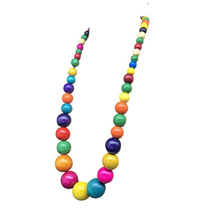 Fuqimanman2020 Chunky Large Simulated Pearl Choker Necklace Drop Dangle Earrings Crystal Bib Big Round Beaded Strand Multicolor Costume Statement Wedding Jewelry Set for Women Brides - color: Wooden Colorful