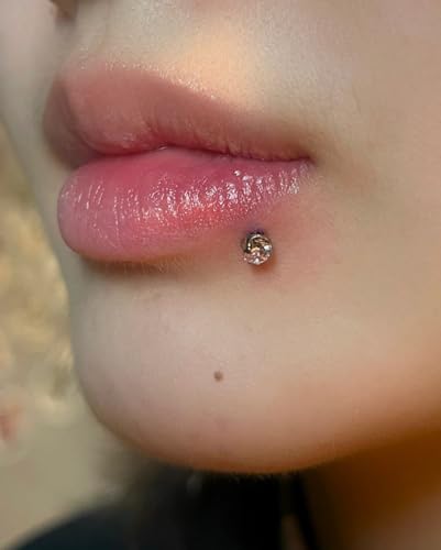 20G 18G 16G Push in Theadless Nose Rings Studs Hypoallergenic Lip Labret Jewelry Flat Back Nose Stud Stainless Steel Cartilage Helix Tragus Earrings for Women Men 6mm 7mm 8mm Bars Diamond 3mm - color: A:16G-Gold-Push in-Bar 6mm 8mm 10mm