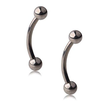 20g 18g 16g 14g Rook Piercing Jewelry Titanium Externally Threaded Curved Barbell Eyebrow Tragus Helix Conch Lobe Labret Earrings Lip Rings Body Piercing Jewelry For Women Men Ball Spike 6mm-19mm - size: 16G - 8mm Ball