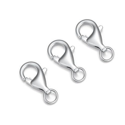 925 Sterling Silver Lobster Clasp for DIY Necklace Bracelet Jewelry Making, Double Spring Clasp with Closed Jump Rings, Necklace Extender Clasp Connector Bracelet Extension (Style 6) - style: Style 6