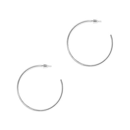 ESMATOO Gold Hoop Earrings for Women - Plated Gold 20mm/30mm/40mm/60mm Lightweight Thin Hoop Earrings - color: Silver, size: 60MM