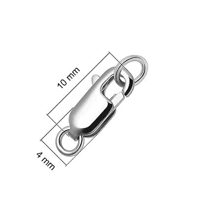 5Pcs Lobster Clasps for Jewelry Making, Bracelet Clasps and Closures | White Gold Jewelry Clasp, Necklace Clasp, Lobster Claw Clasps with Jump Rings for DIY Necklace Bracelets 10x4mm - color: White Gold