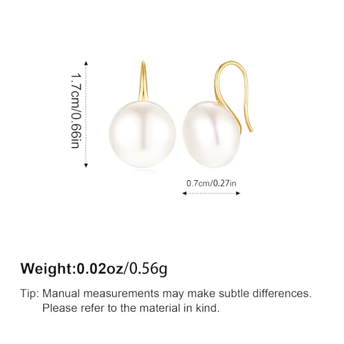 Pearl Earrings for Women Minimalist Pearl Drop Earrings Elegant Leverback Dangle Earrings Wedding jewelry Bridesmaid Gifts - style: oval pearl-8mm(small)