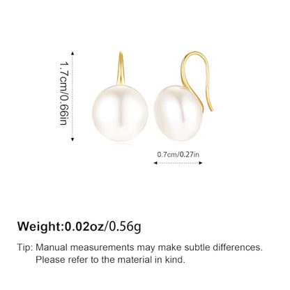 Pearl Earrings for Women Minimalist Pearl Drop Earrings Elegant Leverback Dangle Earrings Wedding jewelry Bridesmaid Gifts - style: oval pearl-8mm(small)