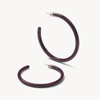 Circle Hoop Earrings Acetate Resin Fashion Jewelry for Women - color: Royal Peony, size: Large