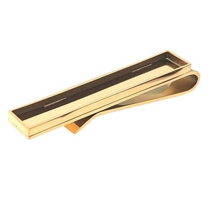 Stainless Steel Tie Clip Blank Tie Bar Clip Simple Necktie Clip Pin with Rectangle Bezel Tray for Anniversary Wedding Business Meeting, 1 Piece