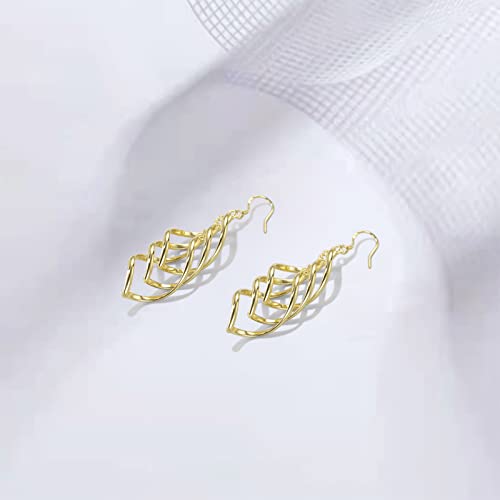 Sterling Silver Plated Earrings Dangle Earrings Linear Drop Statement Earrings for Women - color: GOLD