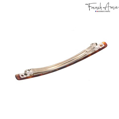 French Amie Long and Thin Caramel Large 4 Inch Hair Clip Barrette | Handmade Automatic Sleek For Women Girls Teens Adults Everyday Style - color: Caramel