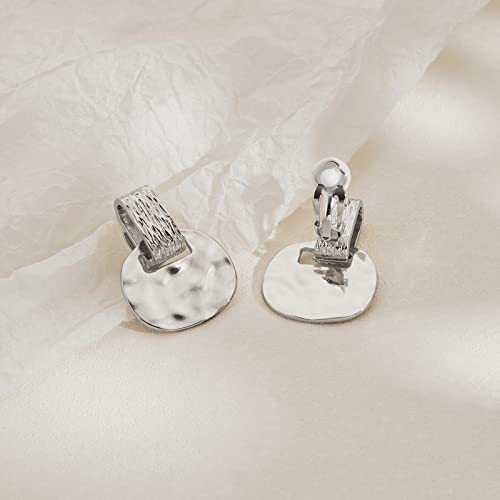 MUYAN Gold Clip On Drop Earrings for Women Non Piercing Dangle Earrings Fashion Jewelry - color: C Clip Silver