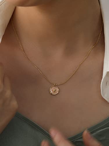 S.Leaf 18K Gold Plated Cubic Zirconia Choker Necklace for Women 925 Sterling Silver Layered Coin Moon Star Heart Circle Crystal Lariat Pendant Necklaces Gifts for Women Trendy - color: Coin_Star