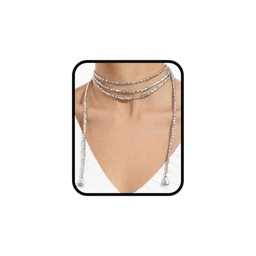 Green Beaded Lariat Necklace with Baroque Pearl Drops – Adjustable Wrap Y Style Jewelry, Beach and Bohemian Outfit Accessory for Women - color: Vintage Silver