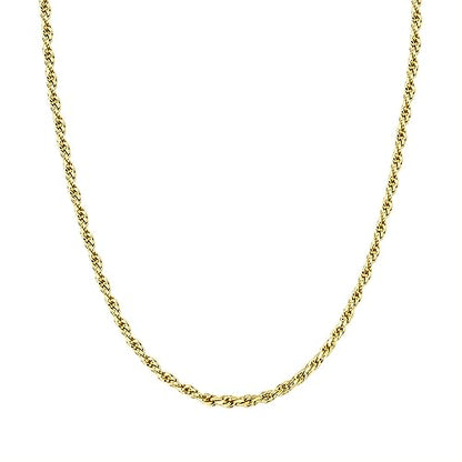 PAVOI 14K Gold Plated Adjustable Link Chain Necklace for Women | Box Rope Sphere Bead Serpentine Anchor Mariner Gold Chain Necklaces - color: Yellow Gold, style: Rope