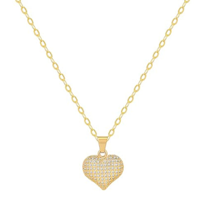 Starain Heart Necklaces for Women Dainty Cubic Zirconia Love Heart Pendant Necklace 18K Gold Plated Chain Trendy Stuff Jewelry - color: G Gold Heart Necklace