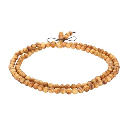 MECCANIXITY Prayer Beads Bracelet, Natural Wooden Bead Mala Bracelets Link Wrist Men Women Beaded Stretch Crafts Bangle - color: Imperial Wood Color