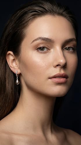 FAN&LOUIS Gold Sliver Teardrop Clip On Earrings for Women，Non-Pierced Trendy Statement Dangle Water Drop Women's Hypoallergenic Clip-On Earrings - style: Gold and Silver