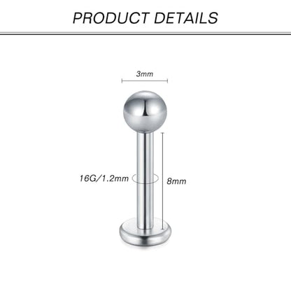 Zolure 16g Lip Rings Horseshoe Labret Jewelry Lip Barbell Ring Spike Snake Bite Piercing Jewelry Tragus Helix Earrings Studs Medusa Piercing for Women Men - color: 16G 8mm #2