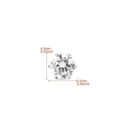 Orovi Round 14K Gold Earrings for Women in Solid 14K White Gold 585/14K Yellow Gold 585 with Ruby/Sapphire/Zirconia/Emerald Gemstones, Stud Earrings For Women,Women's Jewelry Delivered in Jewelry Box - color: 14K White Gold/ Zirconia