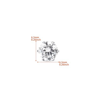 Orovi Round 14K Gold Earrings for Women in Solid 14K White Gold 585/14K Yellow Gold 585 with Ruby/Sapphire/Zirconia/Emerald Gemstones, Stud Earrings For Women,Women's Jewelry Delivered in Jewelry Box - color: 14K White Gold/ Zirconia