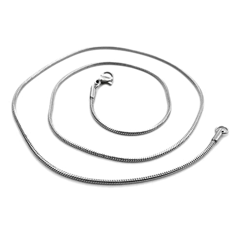 Loralyn Designs Classic Stainless Steel Snake Chain Necklace Round Smooth 2mm 16, 18 20 or 24 Inch - size: 24