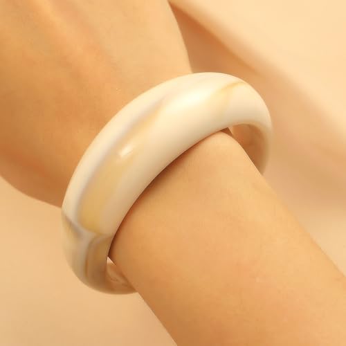 Chunky Resin Bangles Bracelet for Women Geometric Open Acrylic Cuff Bracelet Adjustable Acrylic Resin Wide Bracelets Irregular Wrist Bangle Bracelet for Women - style: Style9