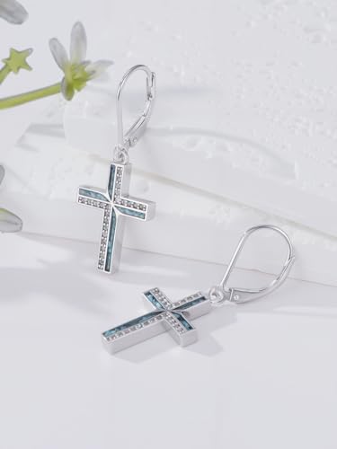 Dorunmo s925 Sterling Silver Western Dangle Drop Earrings Birthday Jewelry Gifts for Women - style: Cross