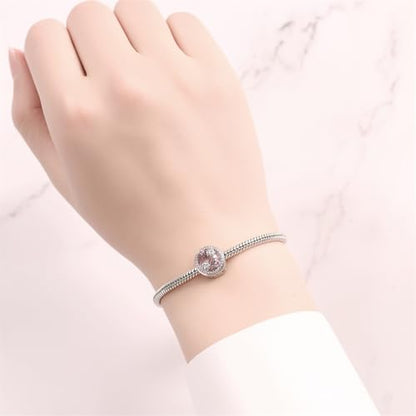 925 Silver Charm for Bracelets Animal Pet Insect Series Women Jewelry Gift - color: Pink paw