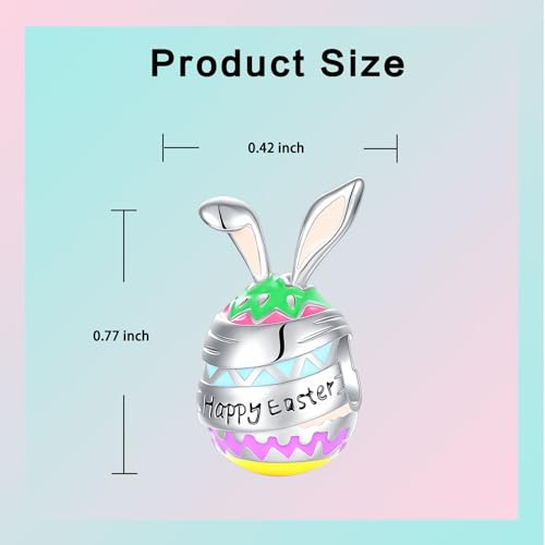 Family Love Mother Daughter Grandma Charm 925 Sterling Silver fits Bracelets Necklace Pendant Bead Charms Jewelry Gift for Women Family Friends - color: Easter Egg Bead Charm