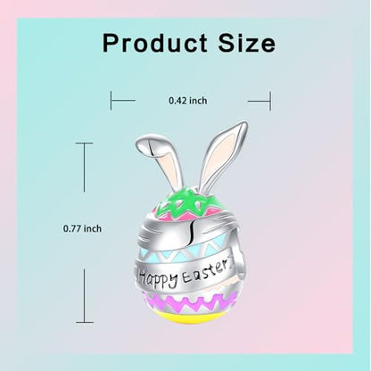 Family Love Mother Daughter Grandma Charm 925 Sterling Silver fits Bracelets Necklace Pendant Bead Charms Jewelry Gift for Women Family Friends - color: Easter Egg Bead Charm