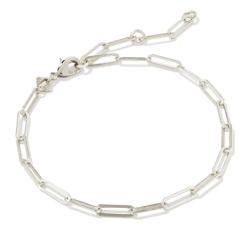 Kendra Scott Courtney Paperclip Bracelet, Fashion Jewelry for Women - color: RHODIUM
