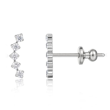 Limerencia G23 Pure Titanium Hypoallergenic Earrings | F136 Implant Grade Titanium Jewelry for Sensitive Ears - color: Five Prong climber
