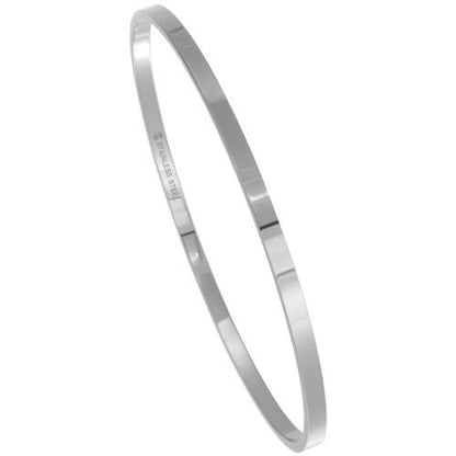 Sabrina Silver Stainless Steel Slip on Bangle Bracelet Stackable Seamless 1/8 inch Wide, Sizes 7-8